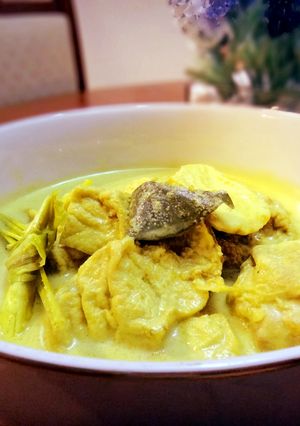 A picture of Opor Ayam (chicken in coconut milk).