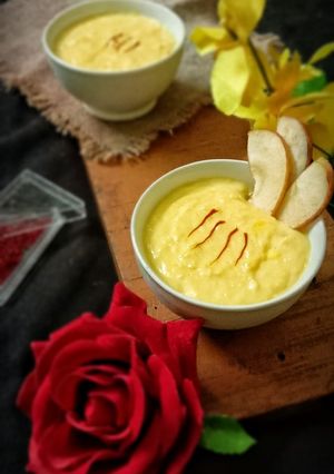 জাফরানি অ্যাপল কাস্টার্ড ক্ষীর (jafrani apple custard kheer recipe in bengali) রেসিপির প্রধান ছবি
