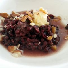 A picture of Red Bean Dessert With Topping.