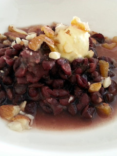 A picture of Red Bean Dessert With Topping.