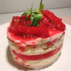 A picture of Rhubarb and Watermelon Cake.