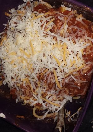 A picture of Taco Loco spaghetti.