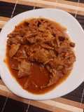 Bistec en salsa con chile pasilla