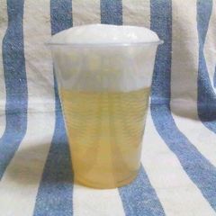 A picture of Apple Jello--Looks Like a Glass of Beer.