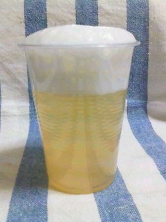 A picture of Apple Jello--Looks Like a Glass of Beer.