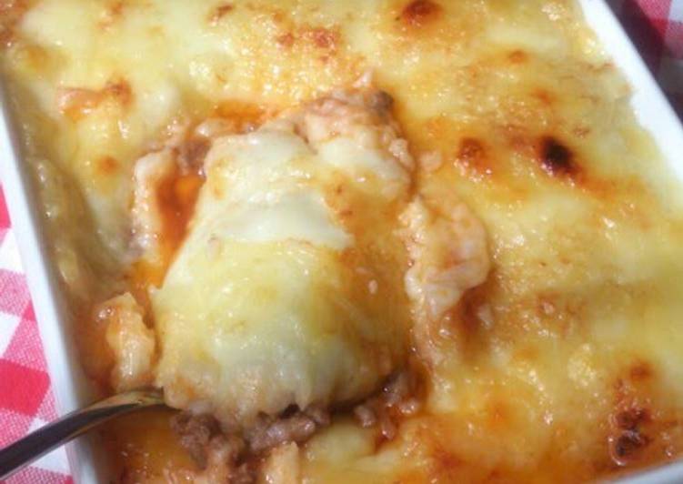 Steps to  Cooking Mashed Potato and Ground Meat Gratin Tasty
