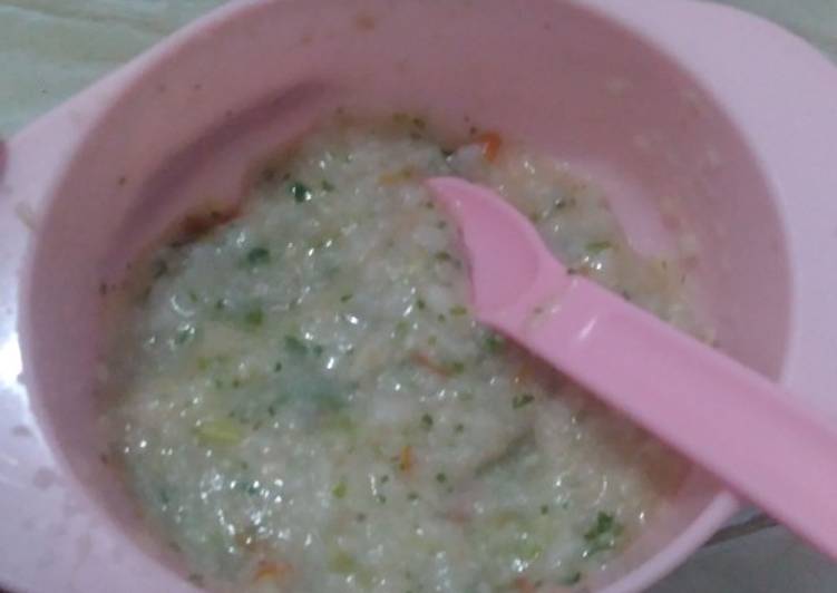 Bahan-bahan Bubur tim ikan patin + sayur 8m+ yang enak dan Mudah Dibuat