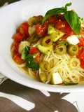 Caprese-Style Tomato and Avocado Cold Pasta