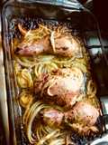 Pollo al horno 🍗🍋enmantequillado y adobado con limón