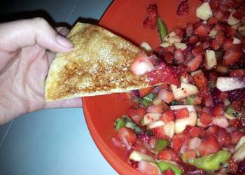 Easy Make Recipe fruit salsa with baked cinnamon chips Yummy