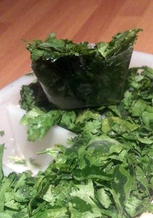 A picture of Fresh herb cubes!.