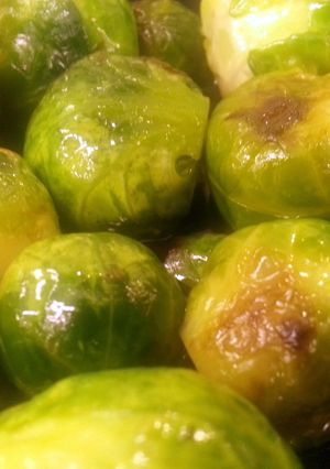 A picture of Drunken Brussel Sprouts.