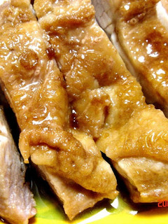 A picture of Chicken Cooked in Garlic, Butter, and Soy Sauce.