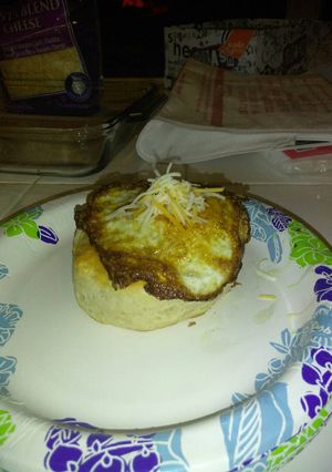 A picture of Fried Eggs And Biscuits.