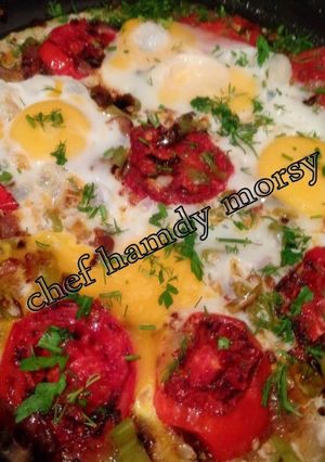 صورة لوصفة بيض بطماطم مقلية Egg with fried tomatoes
