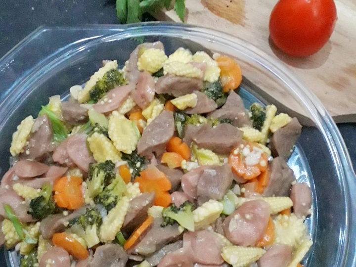 Cara Mudah Membikin Resep Capcay Bakso Sosis (14) yang Sempurna Anti Ribet, Uenak Banget