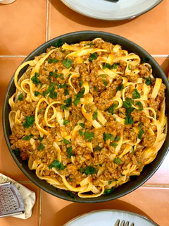 A picture of Pasta Bolognese.