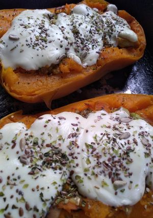 Una foto de Calabaza rellena