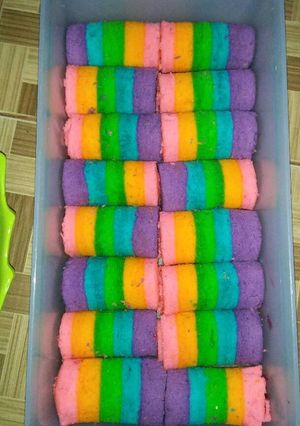 Foto resep Rainrainbow roll cake mini
