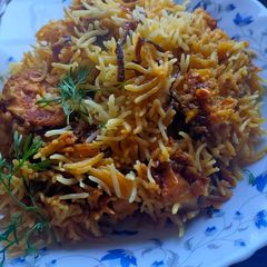 A picture of Egg potatoes Biryani.