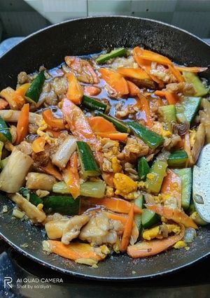 Foto resep Tumis jamur,telur,wortel,timun saus tomat