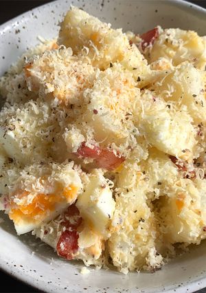 A picture of Potato & Egg Salad with Parmesan.