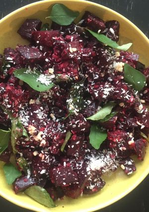 A picture of Beetroot poriyal by @Radikalkitchen.
