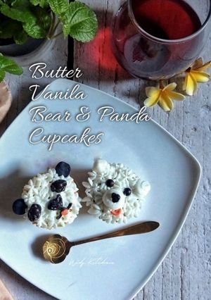 Foto resep Butter Vanila Bear & Panda Cupcakes