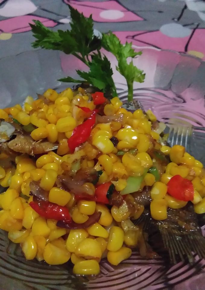 Foto resep Tumis jagung ikan asin sepat