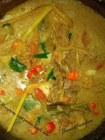 Cara Gampang Menyiapkan Resep Tongseng sapi pedas kuah susu yang Bisa Manjain Lidah