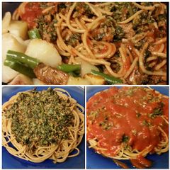 A picture of Healthy Meat&Spinach Spaghetti.