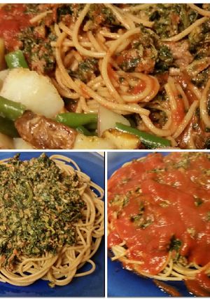 A picture of Healthy Meat&Spinach Spaghetti.