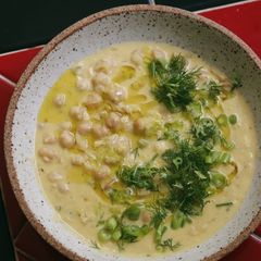 A picture of Easy Avgolemono (Greek egg-lemon soup or sauce).