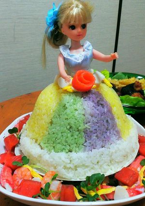 A picture of Doll Sushi Cake For Parties and Celebrations.