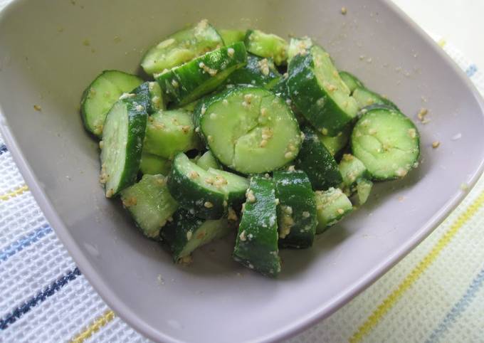 Pounded Cucumber Sprinkled with Sesame Salt Recipe by cookpad.japan ...