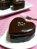 Heart-Shaped Petit Chocolate Cakes For Valentine's Day