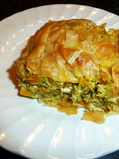 A picture of Zucchini (courgettes) close pie.