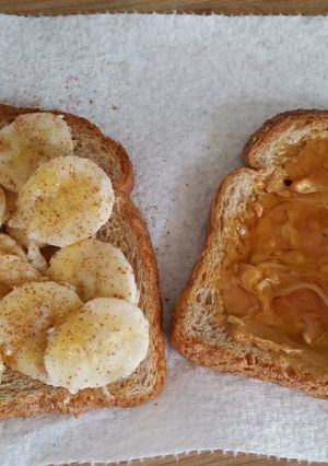 A picture of Sticky sweet banana sandwich.