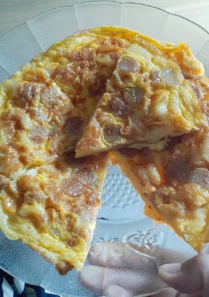 Foto resep Omlet Makaroni Sosis simple