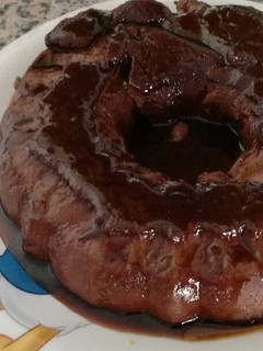 Una foto de Flan casero de chocolate