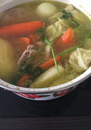 Csirkecombból húsleves recept fotója