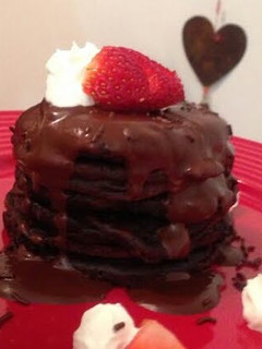 A picture of Brownie Batter Pancakes.