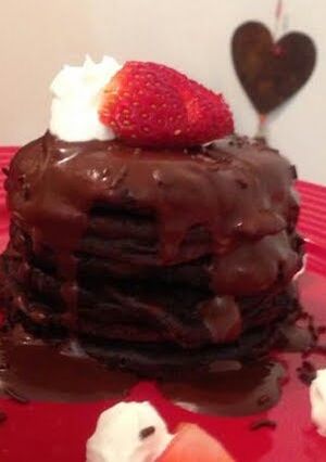 A picture of Brownie Batter Pancakes.