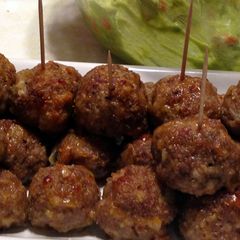 A picture of Brenda's Crispy Cheddar Meatballs.