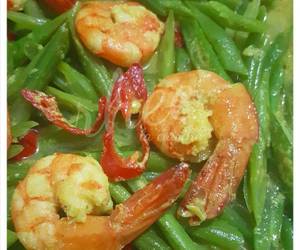 Resep Mudah Tumis Buncis Udang dng santan Enak Bergizi