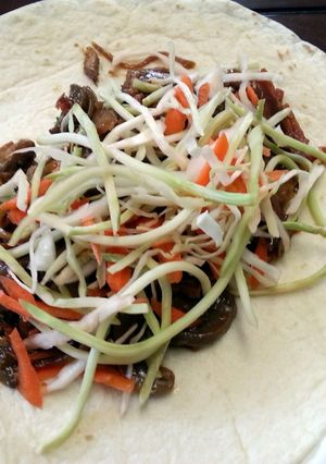 A picture of Moo Shu Chicken Wraps (crock pot).
