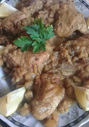 صورة لوصفة دجاج مع بطاطا وبصل