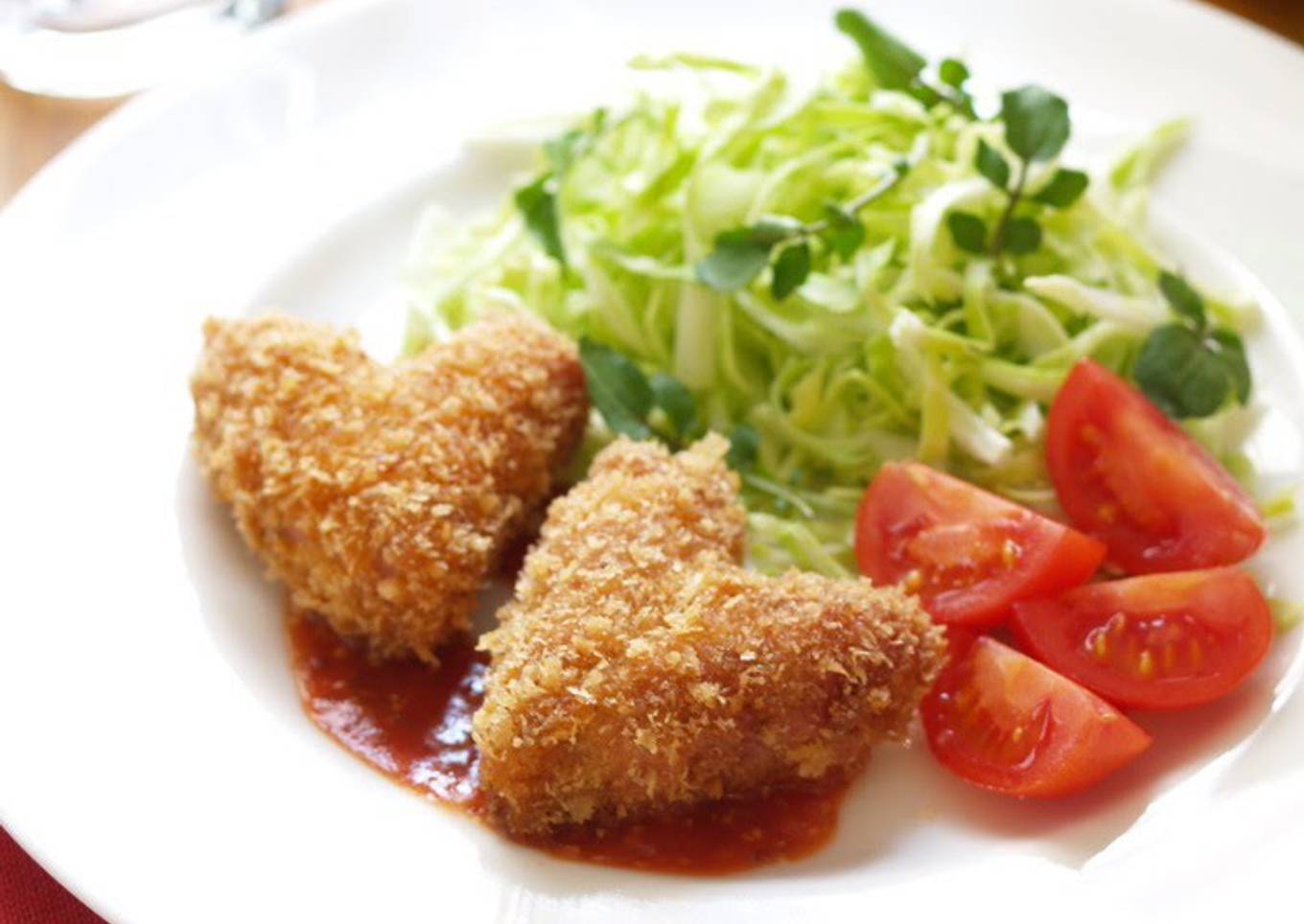 Heart-Shaped Bite-Sized Tonkatsu