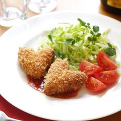 A picture of Heart-Shaped Bite-Sized Tonkatsu.