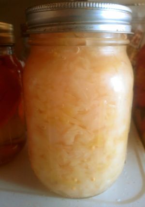 A picture of Homemade Sauerkraut (no crock required).